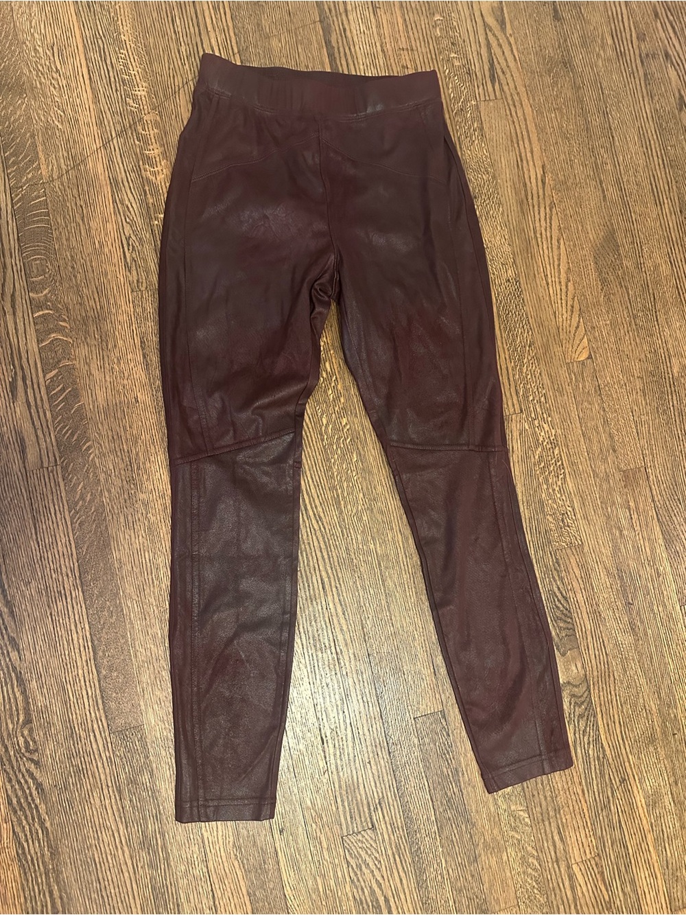 Free People Faux Leather Jeggings in Deep Burgundy